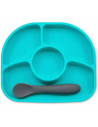 BN-BBL-B0153-A,Set de masa, Yumi, Farfurie compartimentata si lingurita, Cu 4 compartimente, Fara BPA, Bbluv, Aqua