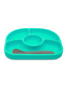 BN-BBL-B0153-A,Set de masa, Yumi, Farfurie compartimentata si lingurita, Cu 4 compartimente, Fara BPA, Bbluv, Aqua