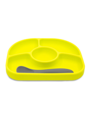 BN-BBL-B0153-L,Set de masa, Yumi, Farfurie compartimentata si lingurita, Cu 4 compartimente, Fara BPA, Bbluv, Lime