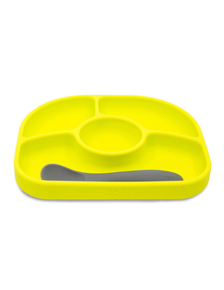 BN-BBL-B0153-L,Set de masa, Yumi, Farfurie compartimentata si lingurita, Cu 4 compartimente, Fara BPA, Bbluv, Lime