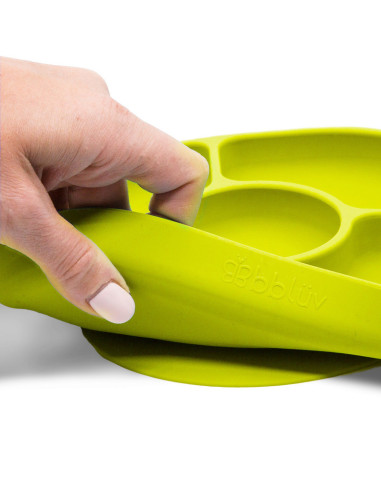 BN-BBL-B0153-L,Set de masa, Yumi, Farfurie compartimentata si lingurita, Cu 4 compartimente, Fara BPA, Bbluv, Lime