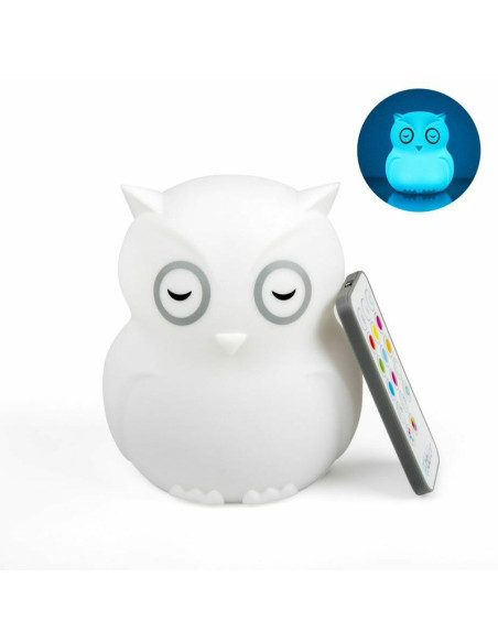 BN-BBL-B0154,Lampa de veghe Bufnita, Hibu, Functionare pana la 10 ore, Cu telecomanda si cablu USB, Cu 9 culori diferite activat