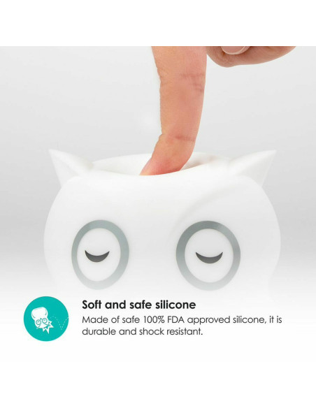 BN-BBL-B0154,Lampa de veghe Bufnita, Hibu, Functionare pana la 10 ore, Cu telecomanda si cablu USB, Cu 9 culori diferite activat