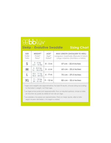 BN-BBL-B0136-M,Sistem de infasare 3 in 1, Sleep, Confortabil si sigur, Cu 3 pozitii ale bratelor, Medium, Pentru 6 - 8.5 Kg, Bbl