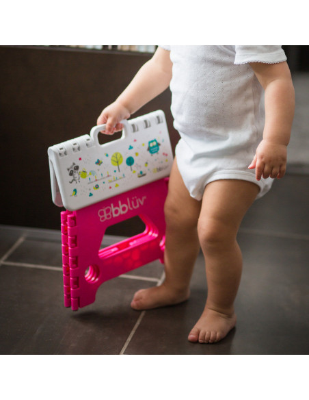 BN-BBL-B0114-P,Inaltator de baie pliabil, Step, Practic si usor de transportat, Rezistent pana la 113 Kg, Bbluv, Pink