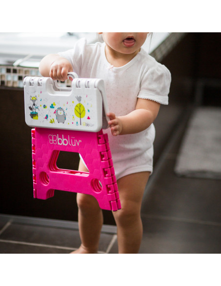BN-BBL-B0114-P,Inaltator de baie pliabil, Step, Practic si usor de transportat, Rezistent pana la 113 Kg, Bbluv, Pink