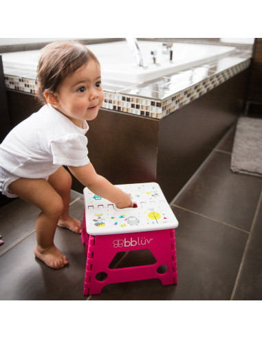 BN-BBL-B0114-P,Inaltator de baie pliabil, Step, Practic si usor de transportat, Rezistent pana la 113 Kg, Bbluv, Pink