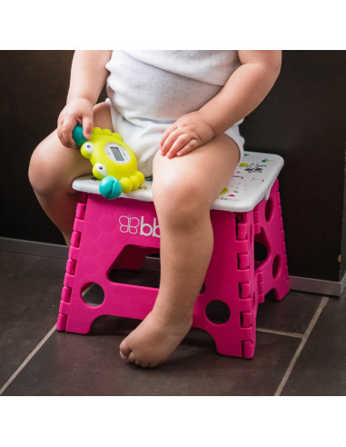 BN-BBL-B0114-P,Inaltator de baie pliabil, Step, Practic si usor de transportat, Rezistent pana la 113 Kg, Bbluv, Pink