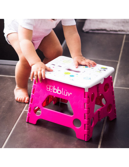 BN-BBL-B0114-P,Inaltator de baie pliabil, Step, Practic si usor de transportat, Rezistent pana la 113 Kg, Bbluv, Pink