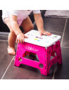 BN-BBL-B0114-P,Inaltator de baie pliabil, Step, Practic si usor de transportat, Rezistent pana la 113 Kg, Bbluv, Pink