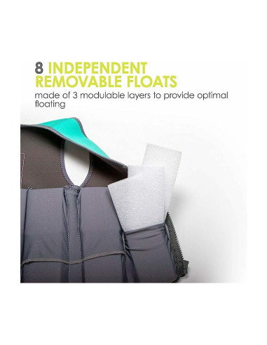 BN-BBL-B0166-AQ-S,Vesta pentru inot, Naj, Cu protectie solara SPF 50+, Neopren, Small, 1-3 ani, Bbluv, Aqua