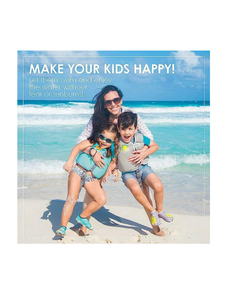 BN-BBL-B0166-AQ-S,Vesta pentru inot, Naj, Cu protectie solara SPF 50+, Neopren, Small, 1-3 ani, Bbluv, Aqua