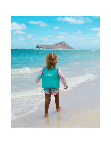 BN-BBL-B0166-AQ-S,Vesta pentru inot, Naj, Cu protectie solara SPF 50+, Neopren, Small, 1-3 ani, Bbluv, Aqua