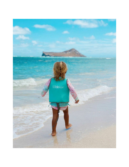 BN-BBL-B0166-AQ-S,Vesta pentru inot, Naj, Cu protectie solara SPF 50+, Neopren, Small, 1-3 ani, Bbluv, Aqua