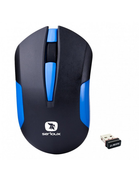 Mouse Serioux wireless, Drago 300, 1000dpi, albastru, baterie