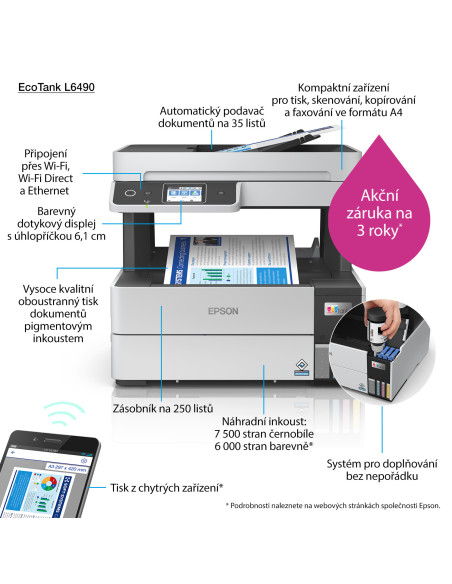 PRINTER COP SCAN FAX L6490 ECOTANK C11CJ88403 EPSON