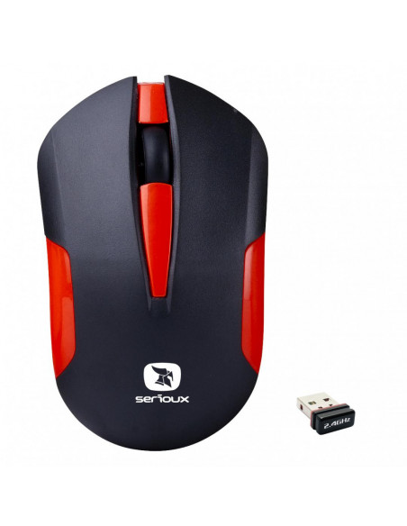 Mouse Serioux wireless, Drago 300, 1000dpi, rosu, baterie AA