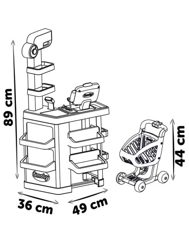 S7600350238,Magazin pentru copii Smoby Market cu 34 accesorii