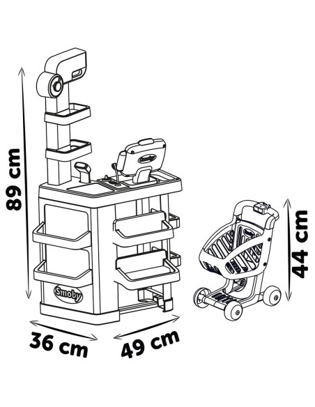 S7600350238,Magazin pentru copii Smoby Market cu 34 accesorii