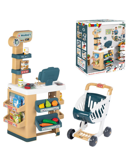 S7600350238,Magazin pentru copii Smoby Market cu 34 accesorii