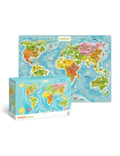 DO300123,Puzzle - Continentele lumii (100 piese)
