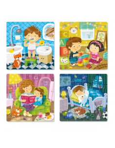 DO300130,Puzzle 4 in 1 - Activitatile zilnice (12, 16, 20, 24 piese)