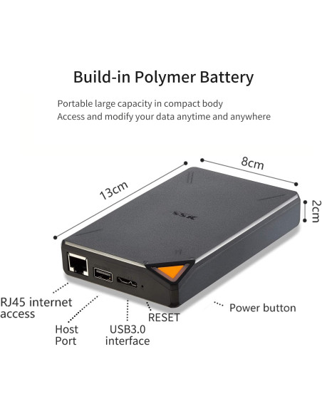 NAS SSK Cloud SSM-F200 Portable Smart WiFi Storage negru Open