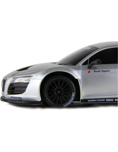 Ras46800_Argintiu,Masina Cu Telecomanda Audi R8 Argintiu Cu Scara 1 La 24