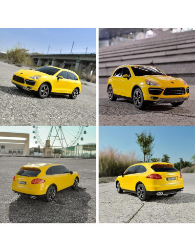 Ras46100_Galben,Masina Cu Telecomanda Porsche Cayenne Turbo Galben Cu Scara 1 La 24