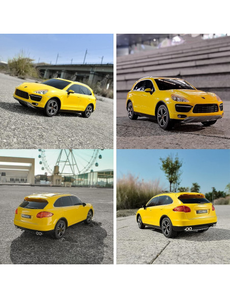 Ras46100_Galben,Masina Cu Telecomanda Porsche Cayenne Turbo Galben Cu Scara 1 La 24