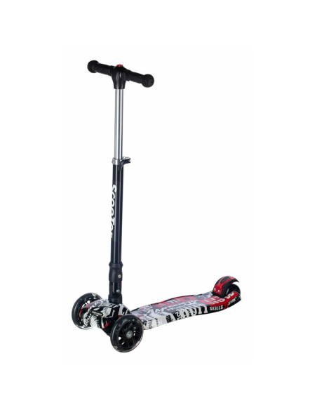 BN-67310,Trotineta Zik Zak cu lumini LED pentru baietei, Pliabila si compacta, Platforma antiderapanta, Ghidon reglabil, Rulment