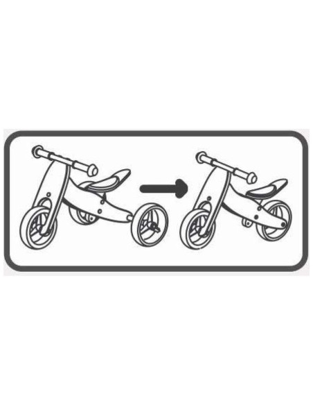 BN-48822,Bicicleta/tricicleta fara pedale din lemn, 2 in 1, Functie de bicicleta echilibru, Scaun reglabil, Roti ajustabile, Man