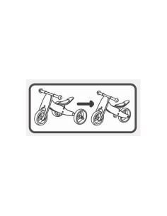 BN-42868,Bicicleta/tricicleta fara pedale din lemn, 2 in 1, Functie de bicicleta echilibru, Sa reglabila, Manere antiderapante,  2