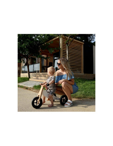 BN-42868,Bicicleta/tricicleta fara pedale din lemn, 2 in 1, Functie de bicicleta echilibru, Sa reglabila, Manere antiderapante, 