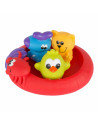 BN-188414,Set 3 animalute de baie si barca plutitoare, Fara gauri, Cu gentuta pentru transport, Fara BPA, Splash and Float Frien