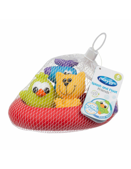 BN-188414,Set 3 animalute de baie si barca plutitoare, Fara gauri, Cu gentuta pentru transport, Fara BPA, Splash and Float Frien