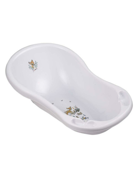 BN-4052396092851,Cadita ergonomica de baie cu dop de scurgere, Maria, 84 x 49 x 30 cm, Keeeper, Bambi, Nordic White