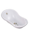 BN-4052396092851,Cadita ergonomica de baie cu dop de scurgere, Maria, 84 x 49 x 30 cm, Keeeper, Bambi, Nordic White