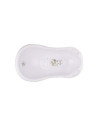 BN-4052396092851,Cadita ergonomica de baie cu dop de scurgere, Maria, 84 x 49 x 30 cm, Keeeper, Bambi, Nordic White