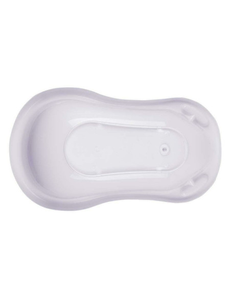 BN-4052396092851,Cadita ergonomica de baie cu dop de scurgere, Maria, 84 x 49 x 30 cm, Keeeper, Bambi, Nordic White