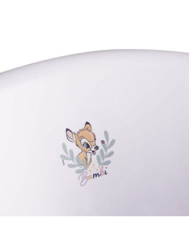 BN-4052396092851,Cadita ergonomica de baie cu dop de scurgere, Maria, 84 x 49 x 30 cm, Keeeper, Bambi, Nordic White