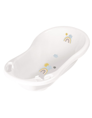 BN-4052396093124,Cadita ergonomica de baie cu dop de scurgere, Maria, 84 x 49 x 30 cm, Keeeper, Rainbow