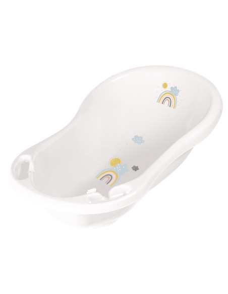 BN-4052396093124,Cadita ergonomica de baie cu dop de scurgere, Maria, 84 x 49 x 30 cm, Keeeper, Rainbow