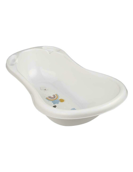 BN-4052396093124,Cadita ergonomica de baie cu dop de scurgere, Maria, 84 x 49 x 30 cm, Keeeper, Rainbow