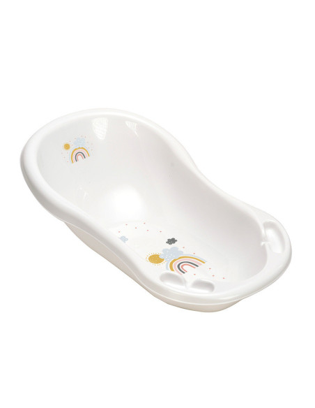 BN-4052396093124,Cadita ergonomica de baie cu dop de scurgere, Maria, 84 x 49 x 30 cm, Keeeper, Rainbow