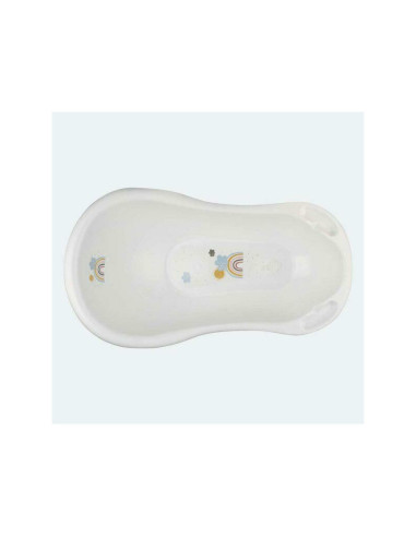 BN-4052396093124,Cadita ergonomica de baie cu dop de scurgere, Maria, 84 x 49 x 30 cm, Keeeper, Rainbow