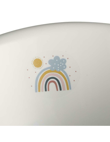 BN-4052396093124,Cadita ergonomica de baie cu dop de scurgere, Maria, 84 x 49 x 30 cm, Keeeper, Rainbow