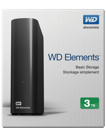 HDD extern WD Elements, 3TB, 3.5", negru, USB 3.0,WDBWLG0030HBK
