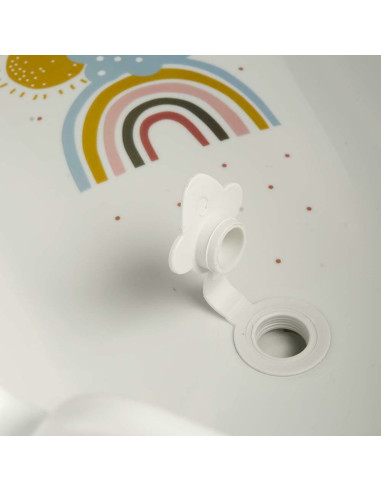 BN-4052396093124,Cadita ergonomica de baie cu dop de scurgere, Maria, 84 x 49 x 30 cm, Keeeper, Rainbow