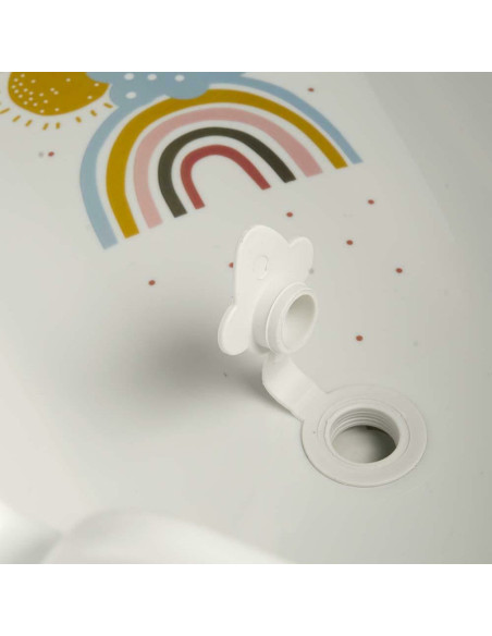 BN-4052396093124,Cadita ergonomica de baie cu dop de scurgere, Maria, 84 x 49 x 30 cm, Keeeper, Rainbow